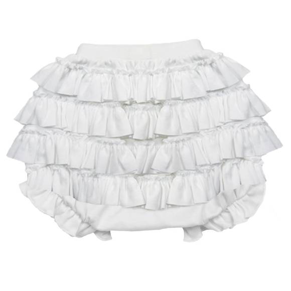 NEW LEMON LOVES LAYETTE girls' bonnie bloomer diaper cover in white - Picture 1 of 3